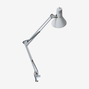 Lampe de bureau d'architecte articulée fixation étau fabrication Italienne