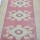Tapis de couloir Oushak floral vintage noué à la main sku 3349