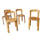 Set of 4 Rey chairs by Bruno Rey for kusch and CO