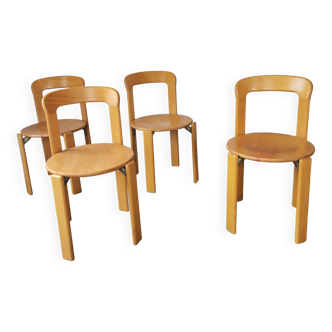 Set of 4 Rey chairs by Bruno Rey for kusch and CO