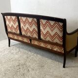 Louis Philippe bench in Leopard fabric