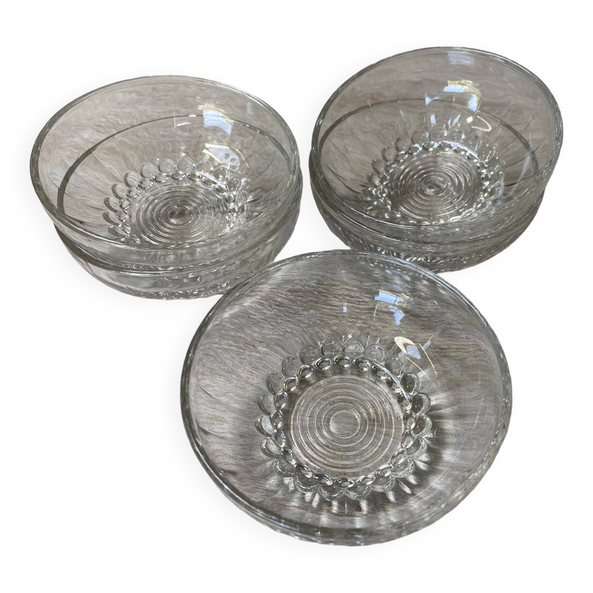 5 glass dessert bowls
