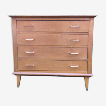 Vintage chest of drawers in blond oak, 1050