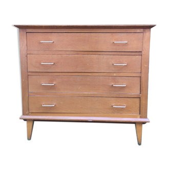 Vintage chest of drawers in blond oak, 1050