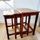 Ensemble de tables d'appoint ou tables gigognes vintage, 3 pièces, motif bois incrusté