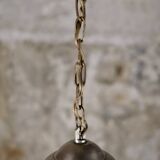 Mid-century crackle glass lantern with checkered pattern, France
