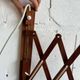 VINTAGE WOODEN WALL LAMP / SCISSOR LAMP WITH LAMPSHADE 'ARO LEUCHTEN'