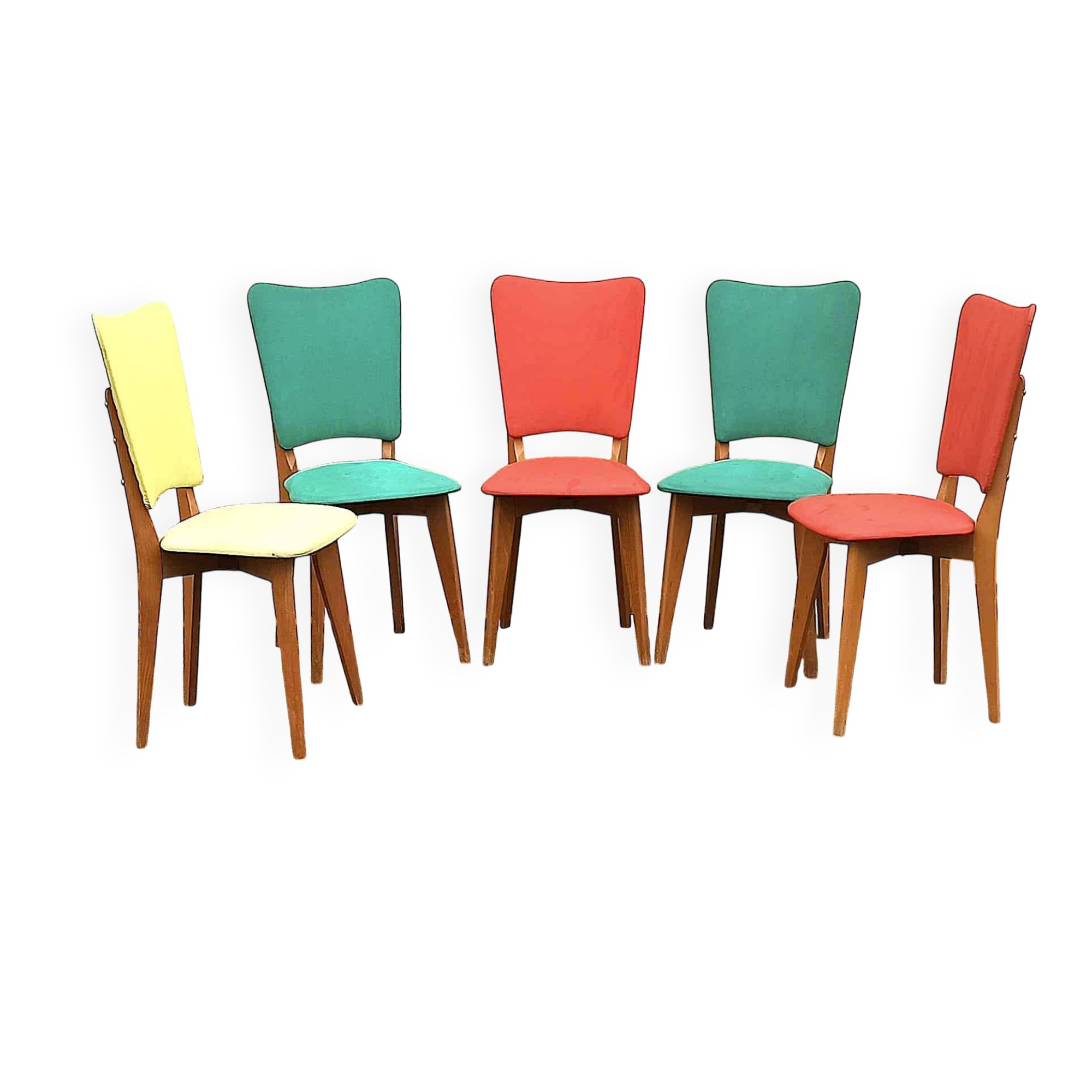 Set of 5 chairs + 1 free. 1960s.
