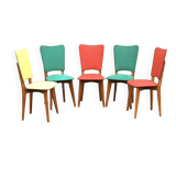 Set of 5 chairs + 1 free. 1960s.