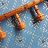 Vintage wood coat rack bamboo pattern