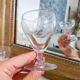 Set of 6 engraved crystal port or liqueur glasses