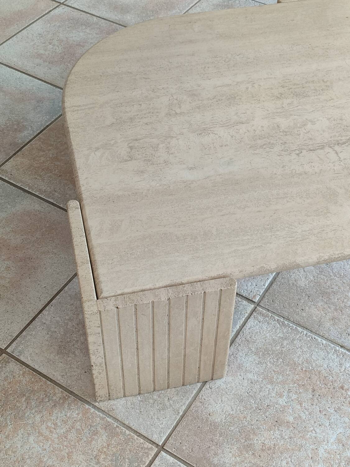 Travertine coffee table