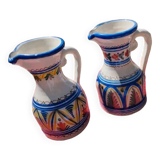 2 signed handmade Sangria pitchers