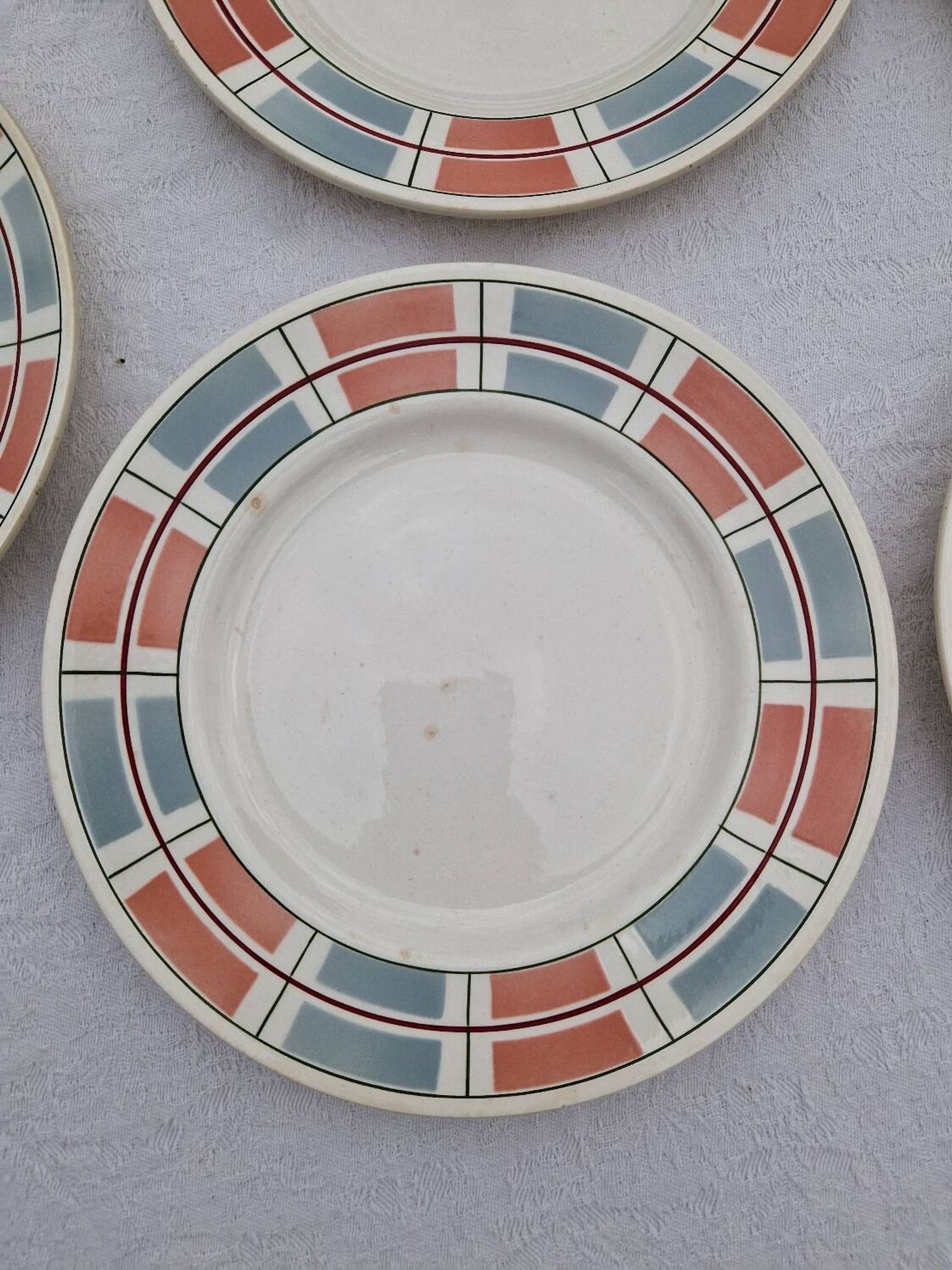 Lot De 8 Assiettes Plates Manufacture Salins