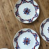 Set of 10 dessert plates in earthenware