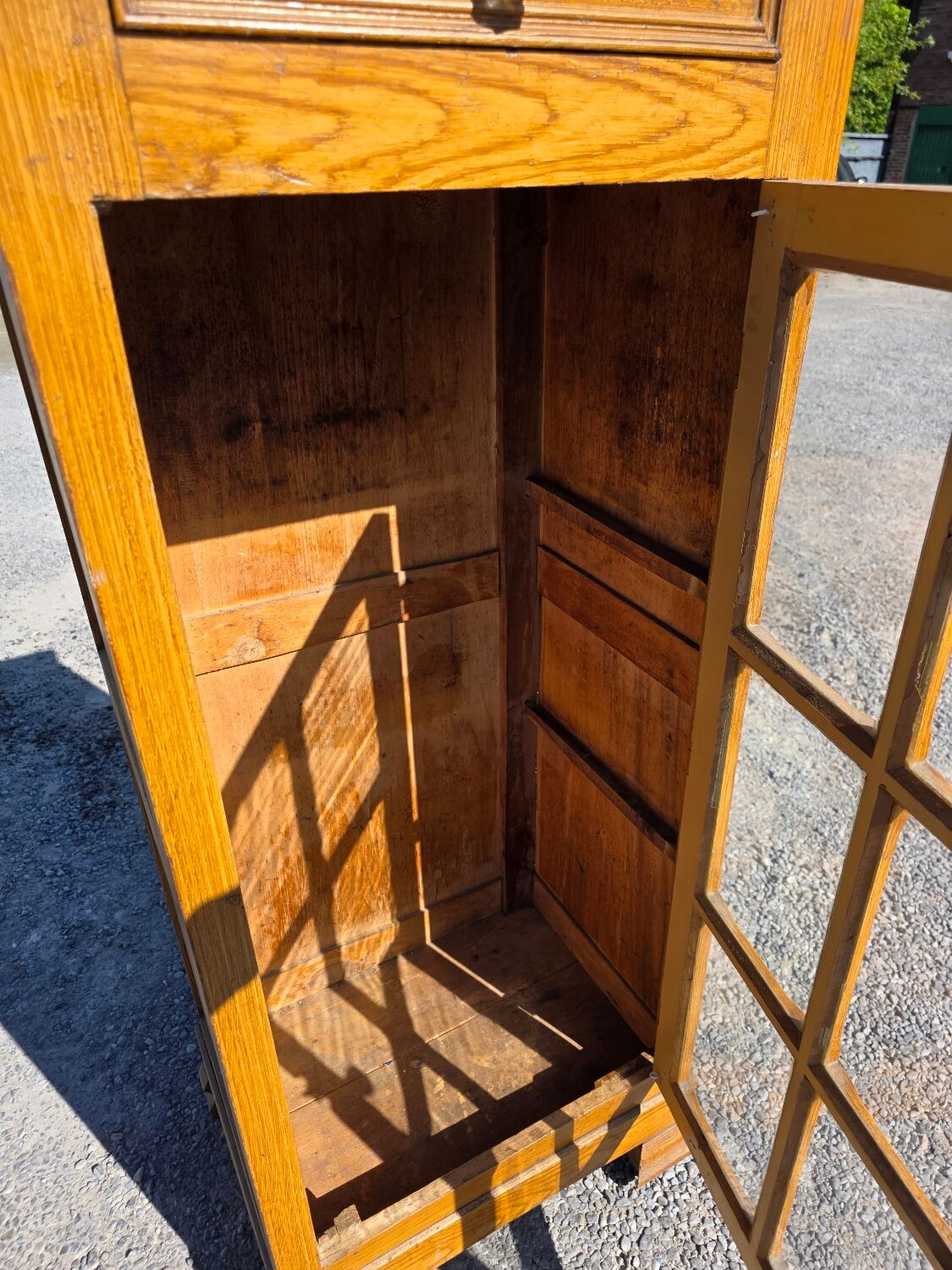 Louis Philippe style antique buffet with glass doors