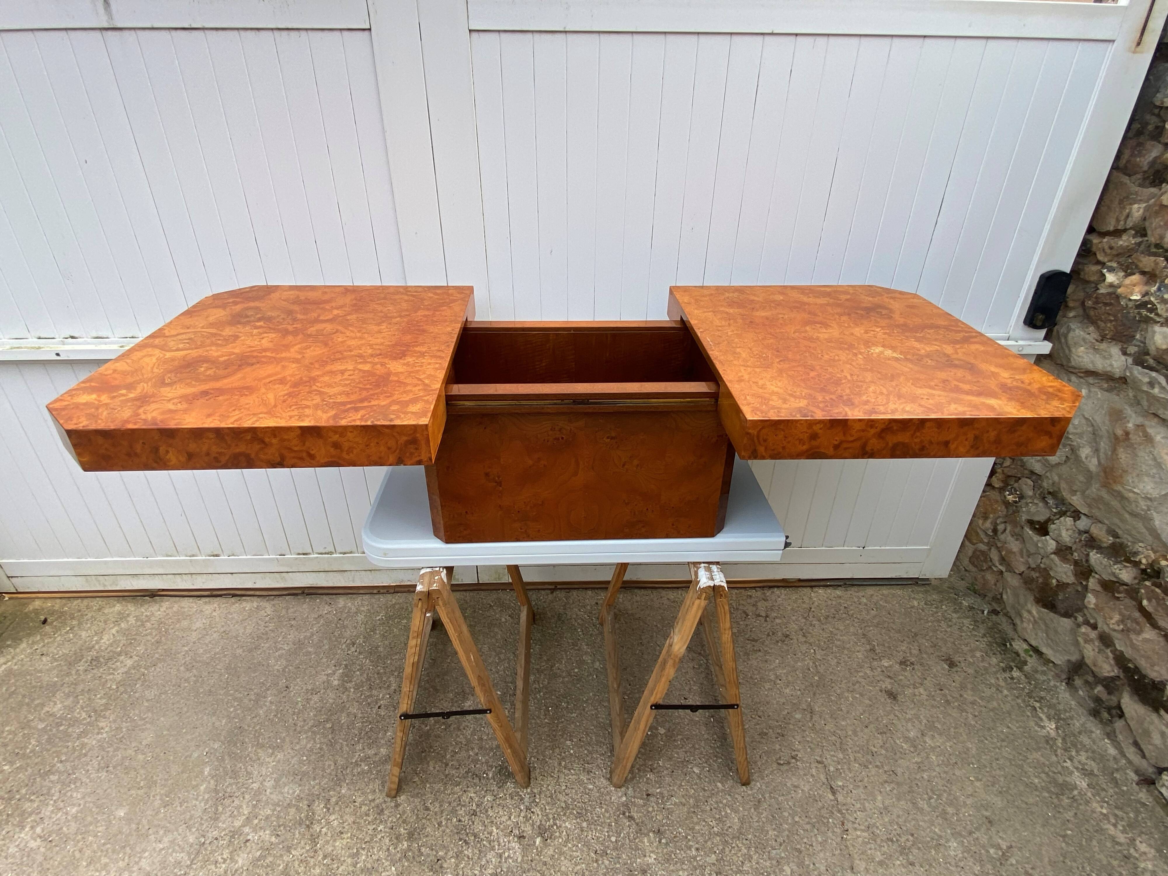 Elm burl coffee table/bar