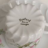 Haviland Limoges porcelain 10 coffee cups and 9 saucers with floral decoration.