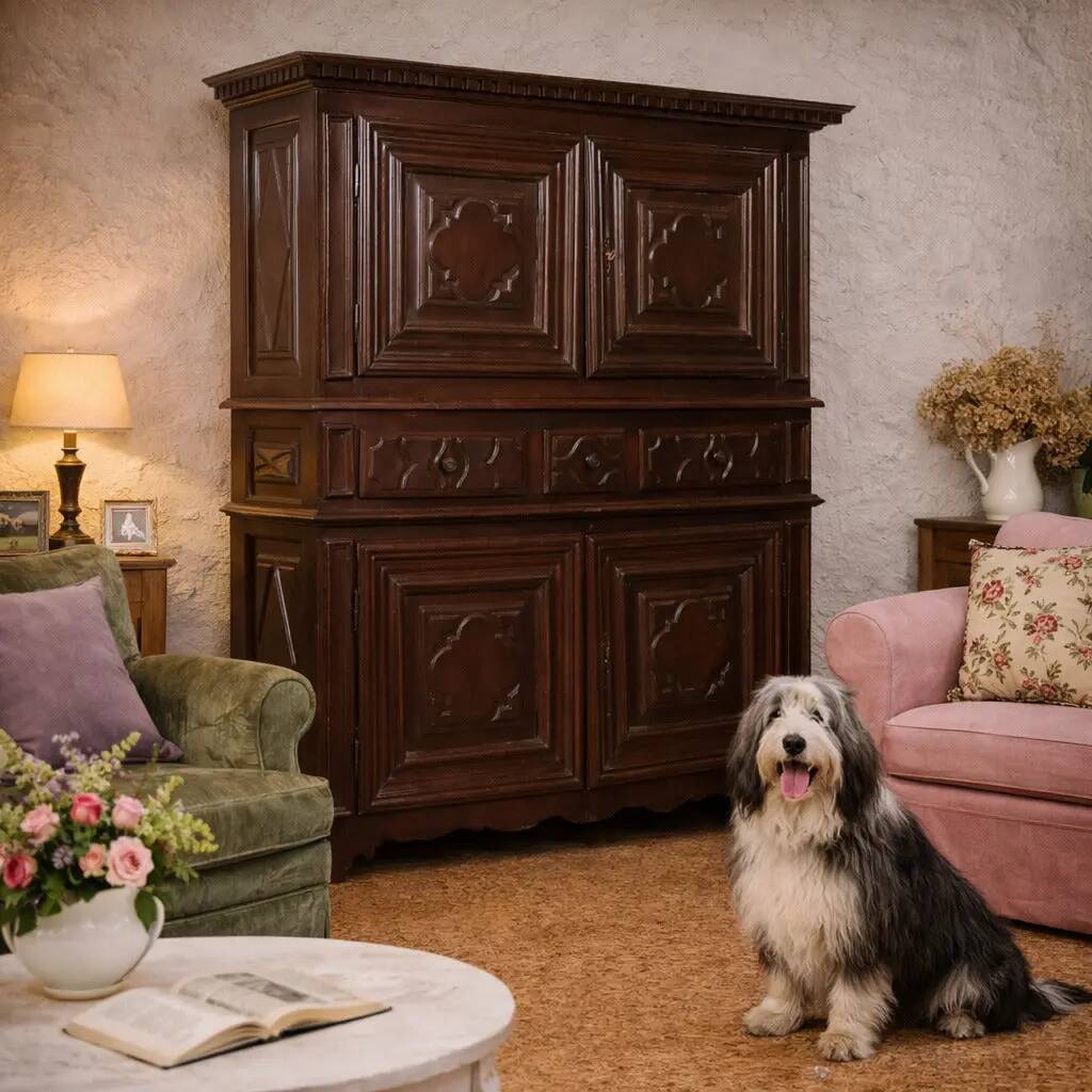 Antique baroque wardrobe in walnut, Italy, 18th century.