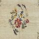 Vintage Hand-Knotted Turkish Tulu Rug with Floral Design in Cream, Gray and Red