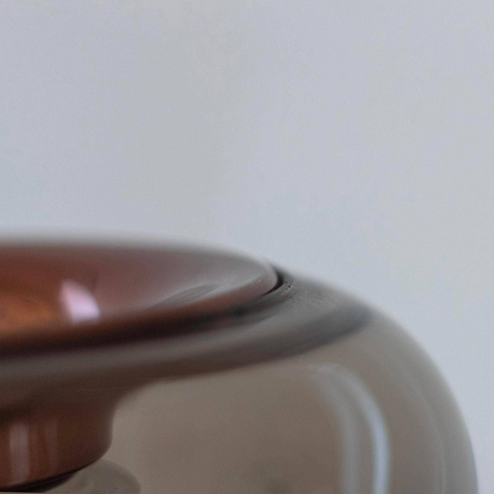 Design Italian Smoked Glass and Bronzed Pendant