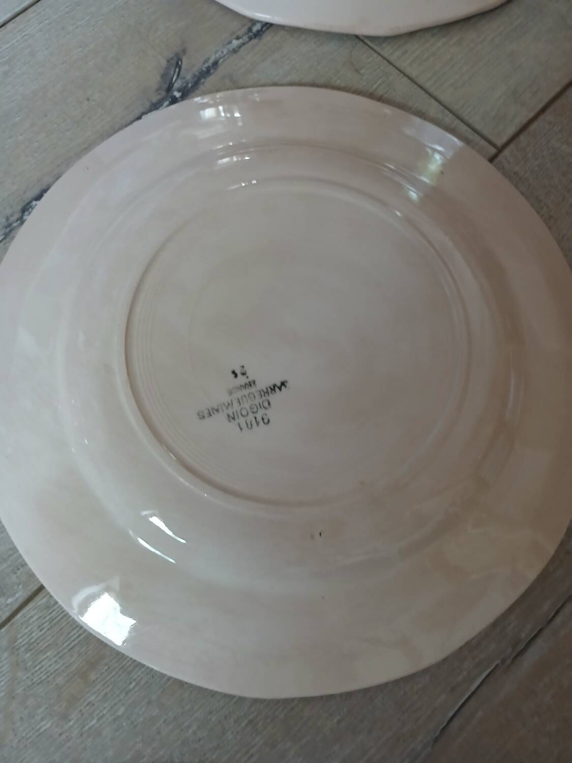 6 old Digoin and Sarreguemines dinner plates