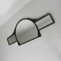 Art Deco mirror with faceted cut glass in a steel frame, 1930s