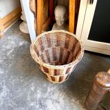 Braided wicker basket