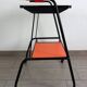 Desserte vintage orange métal perforé