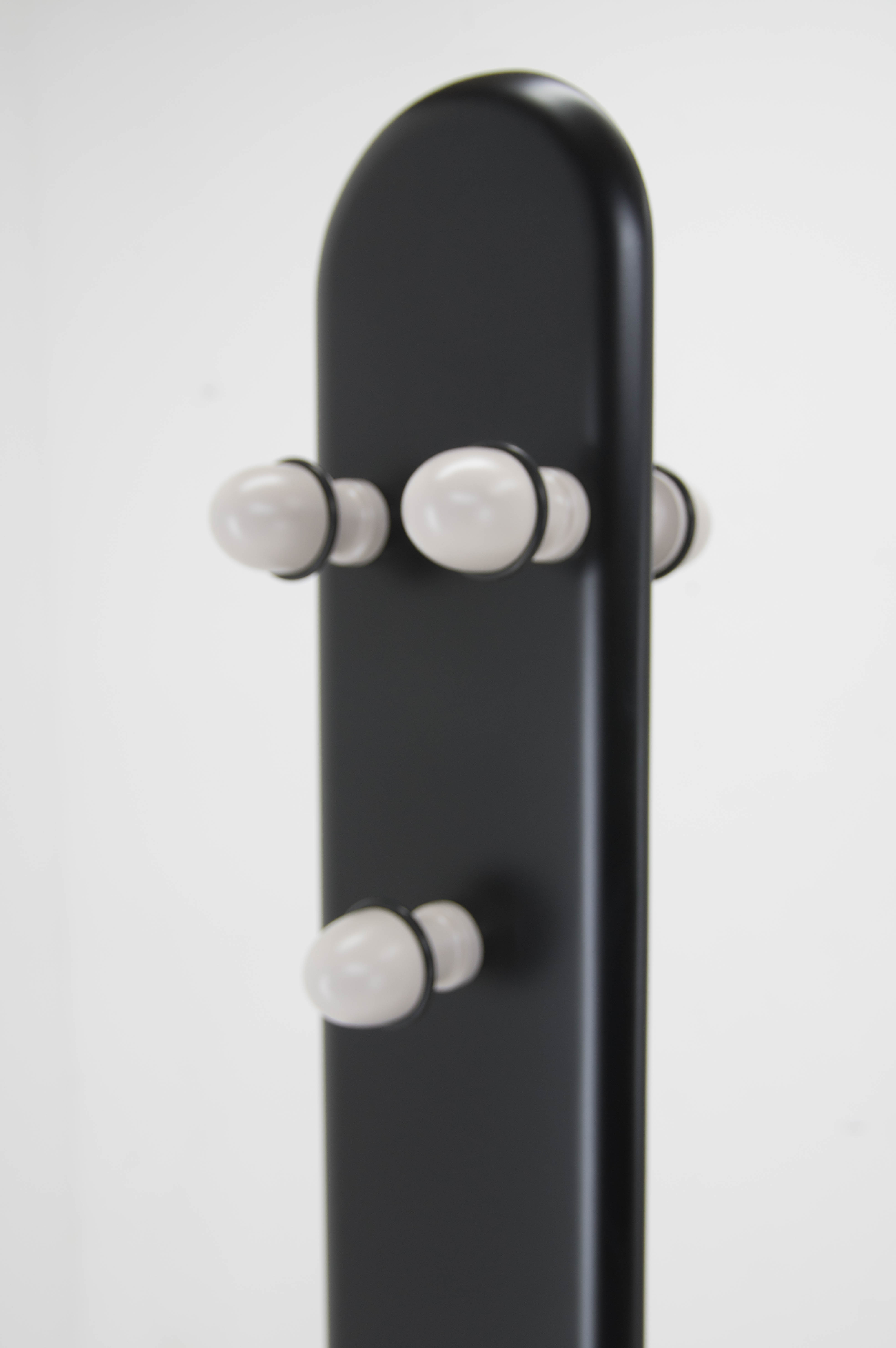 Wood and Marble Design Coat Stand, Italy, 1970s