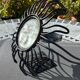 Vintage size iron and glass candle holder