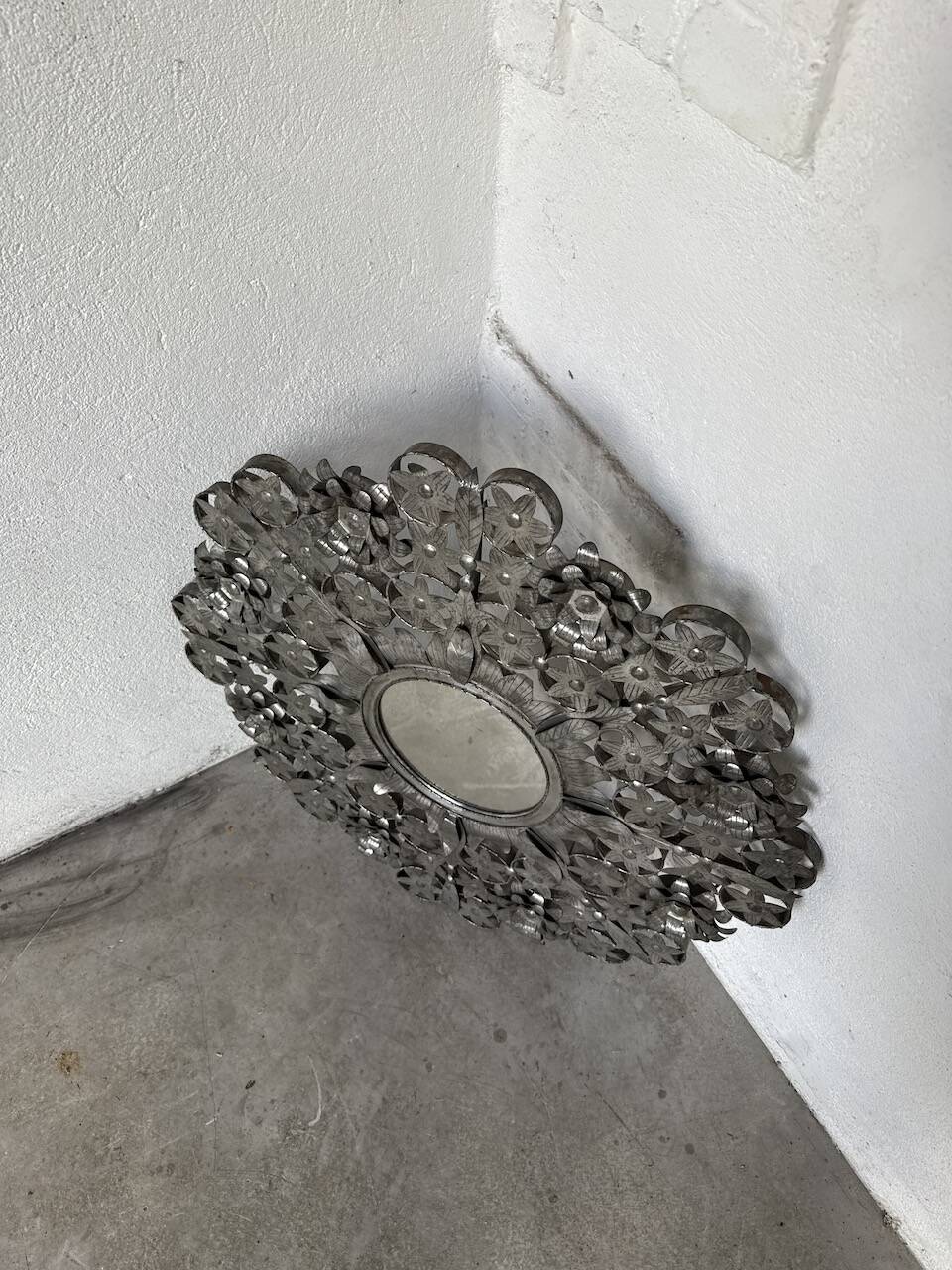 Vintage Mexican metal large mirror