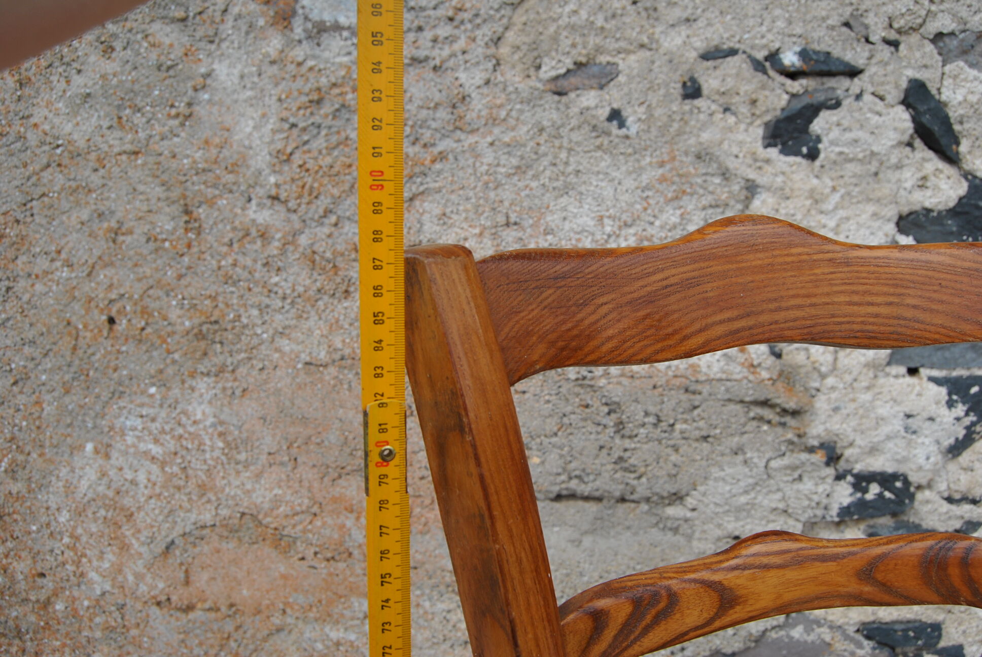 Wooden children's high chair and mulched seat
