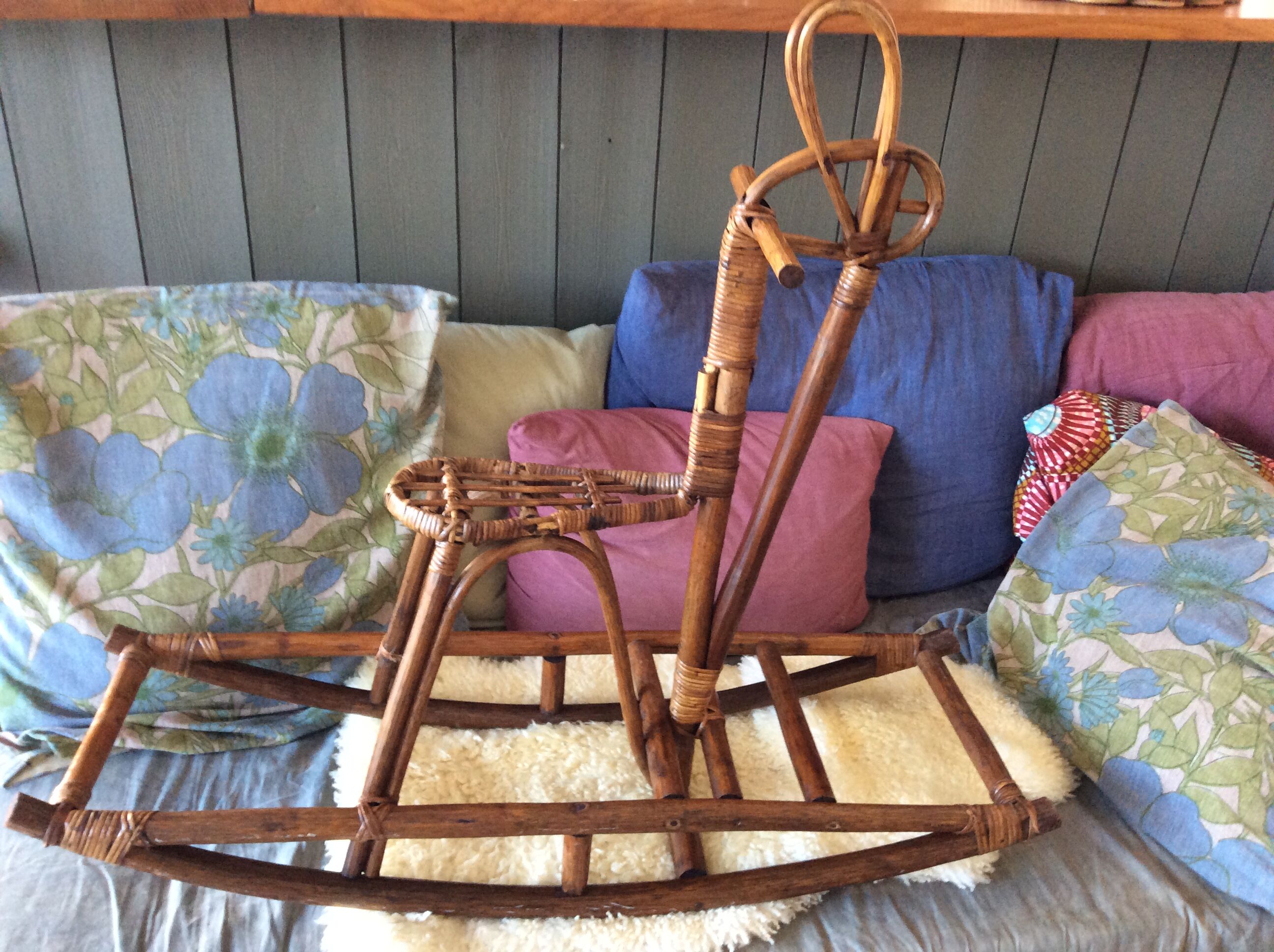 Rattan rocking horse