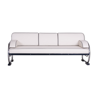 White Slezak Sofa made in 1930s Czechia - Restored