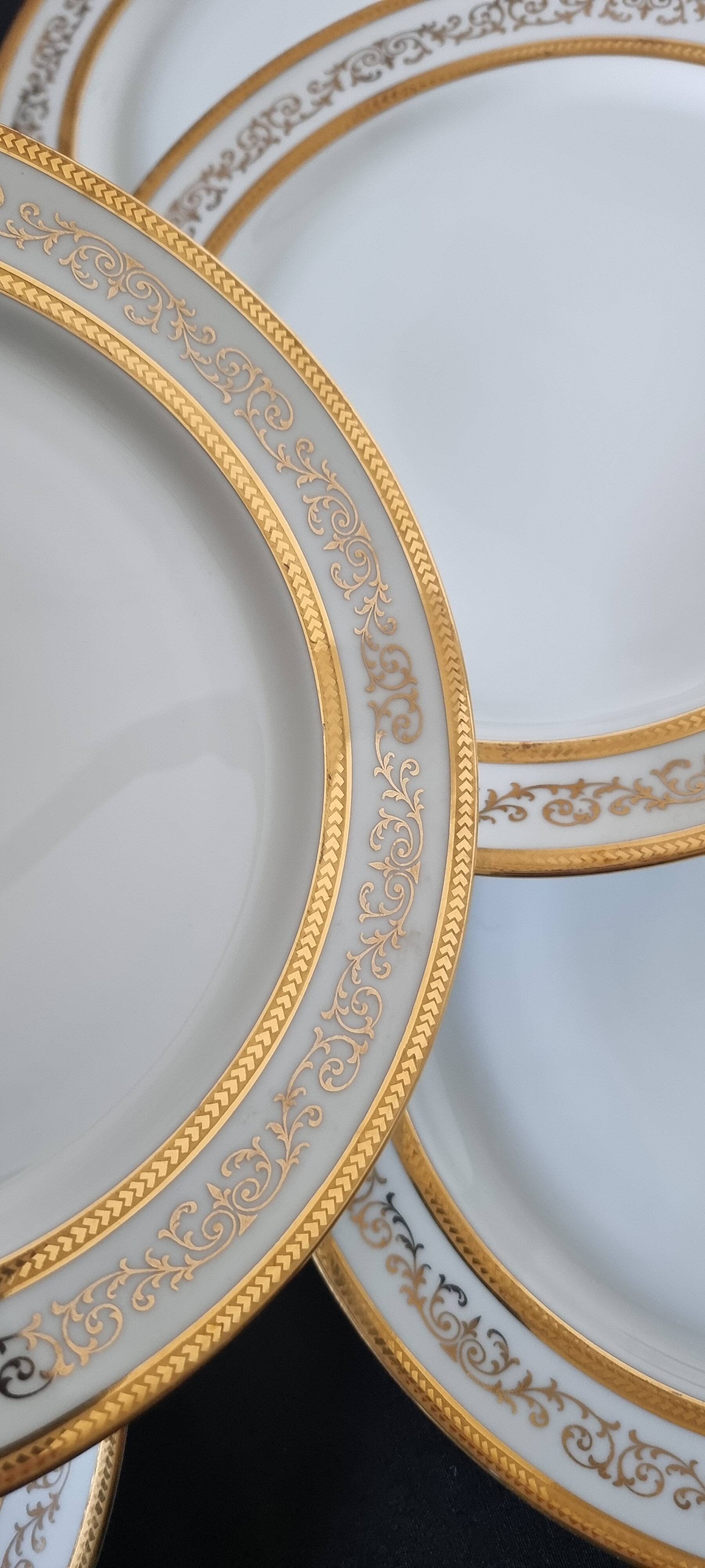 Ensemble de 6 assiettes à dessert ou à hors-d'œuvre en porcelaine fine de L