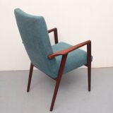 1960s armchair high back in teak, restored