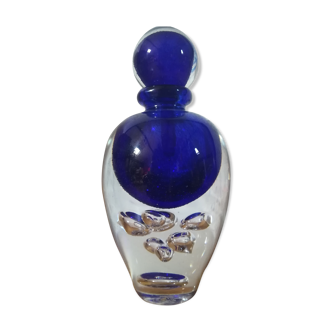 Glass flask blown by Jean Claude Novaro, unique piece.