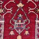 Vintage Afghan hand-knotted prayer rug with Islamic patterns.