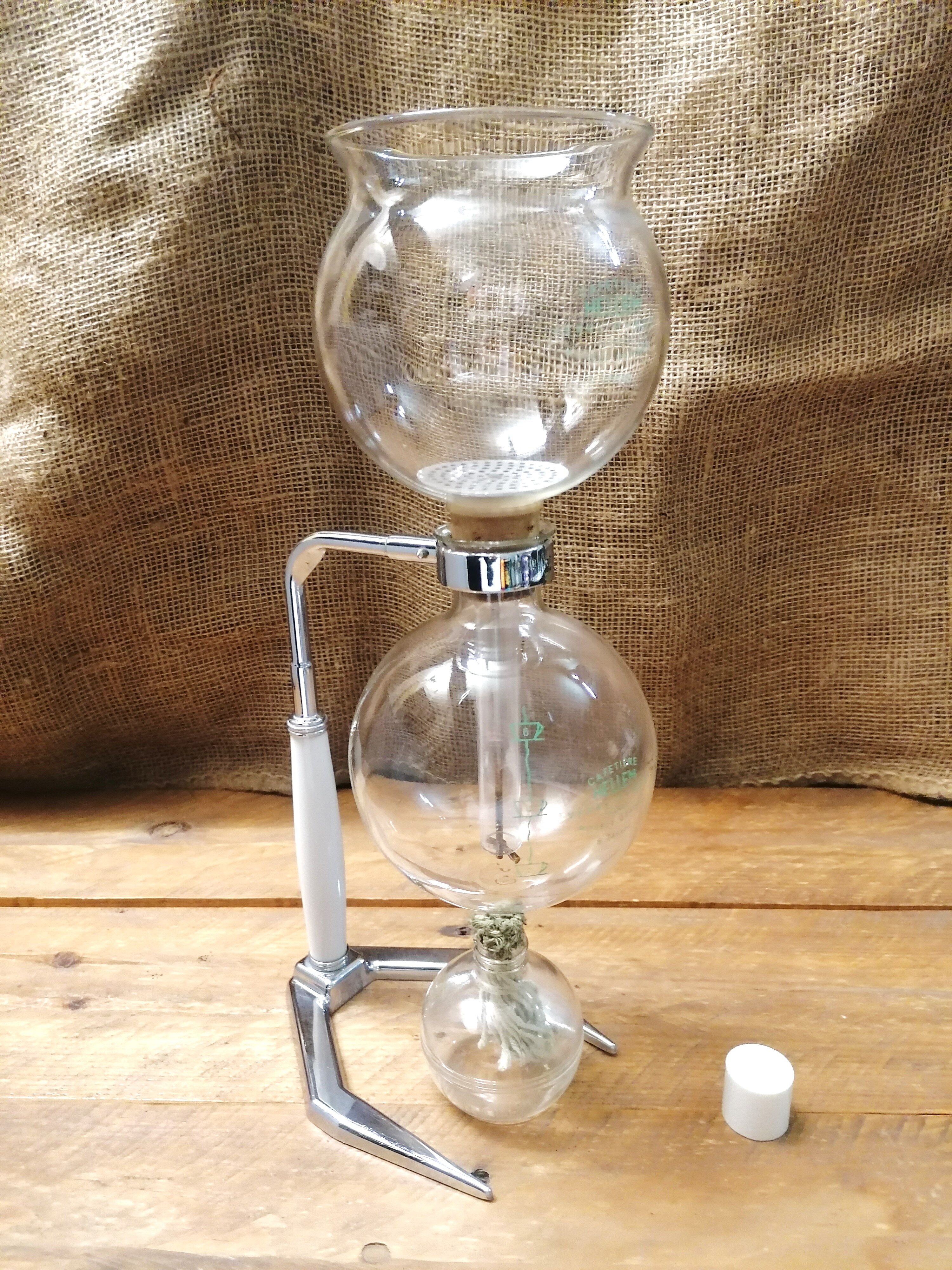 Vintage Coffee maker Hellem France - 6 cups, with its burner -Glass pyrex - 1960