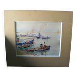 Marine watercolor signed lurckzynski