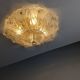 Lampe de plafond Foglia d’Oro de Barovier & Toso, Murano, Italie, années 1980.