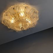 Barovier & Toso Foglia d’Oro Murano ceiling lamp, Italy, 1980s