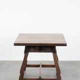 Antique Swiss extendable dining table made of oak from the mid-19th century
