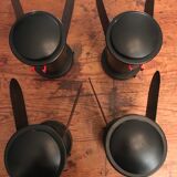 Pair of glass and metal wall lamps, Italy 1980