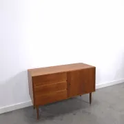 Vintage teak cabinet from the 1960s, sideboard with 3 drawers and a door.