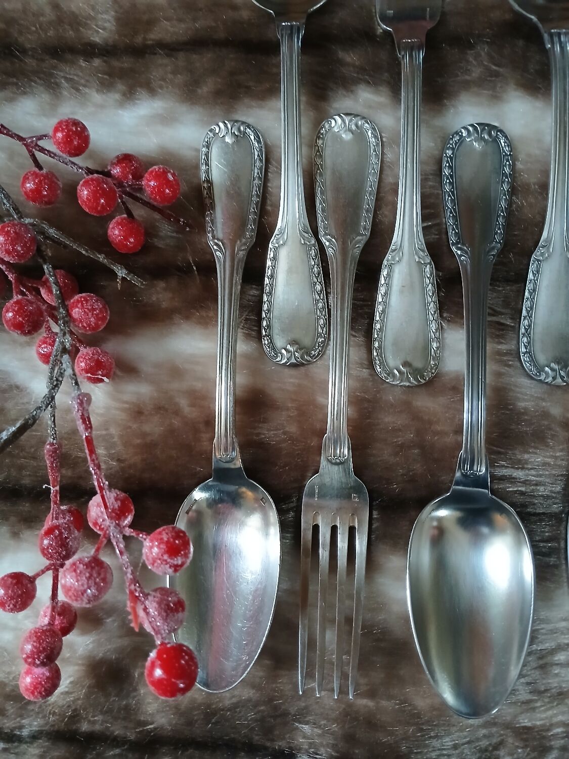 14 antique silver-plated cutlery sets