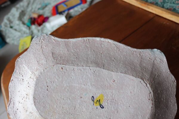 Plat de service en céramique Jacques Laurent et Juliette Mazaudois 1950/1960