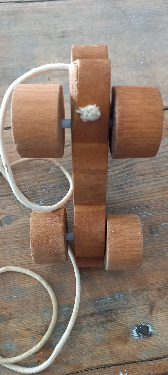 Wooden pull-along rabbit