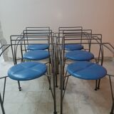 6 chaises collection "Lune d'Argent", Pascal Mourgue, design 1985